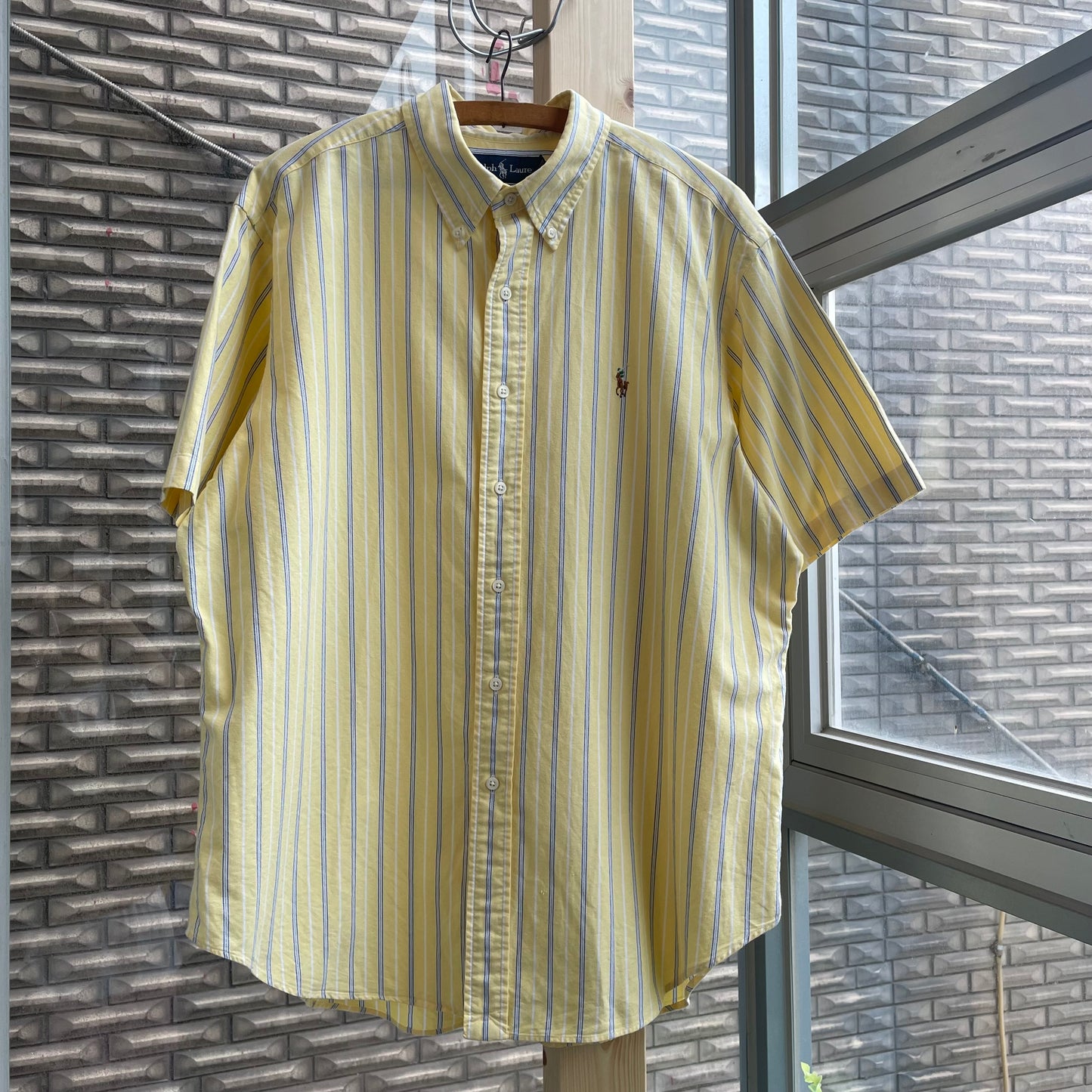 Stripe Shirt Short Sleeve Yellow