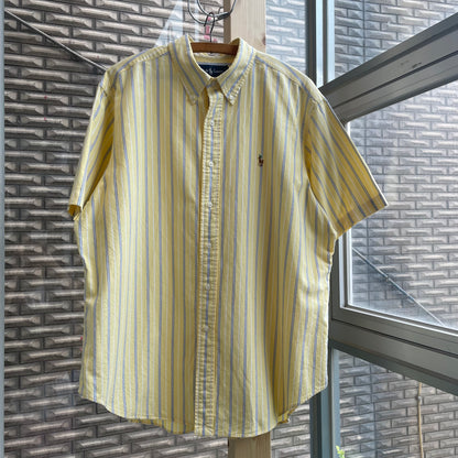 Stripe Shirt Short Sleeve Yellow