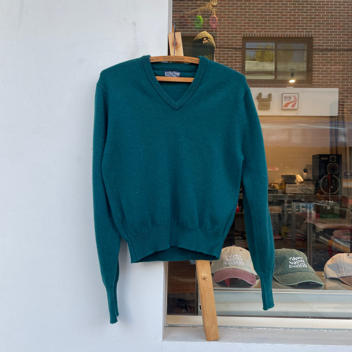 V-Neck Wool Sweater Green