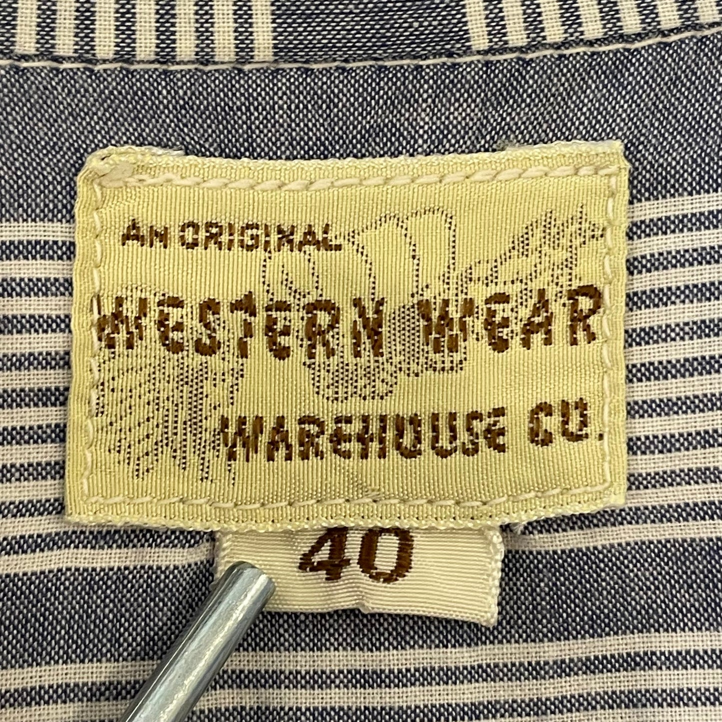 Striped Pocket Western Shirt Blue