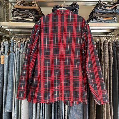 Plaid Coverall Jacket Red Navy