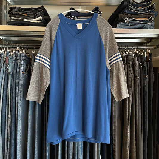 Raglan T-Shirt Blue Cotton