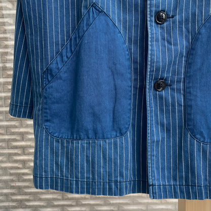 Stripe Shop Coat Blue