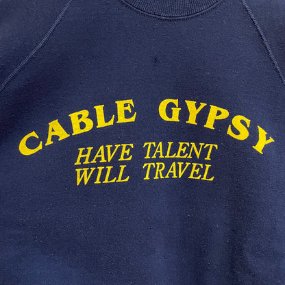 Cable Gypsy Sweatshirt Raglan Navy 50/50