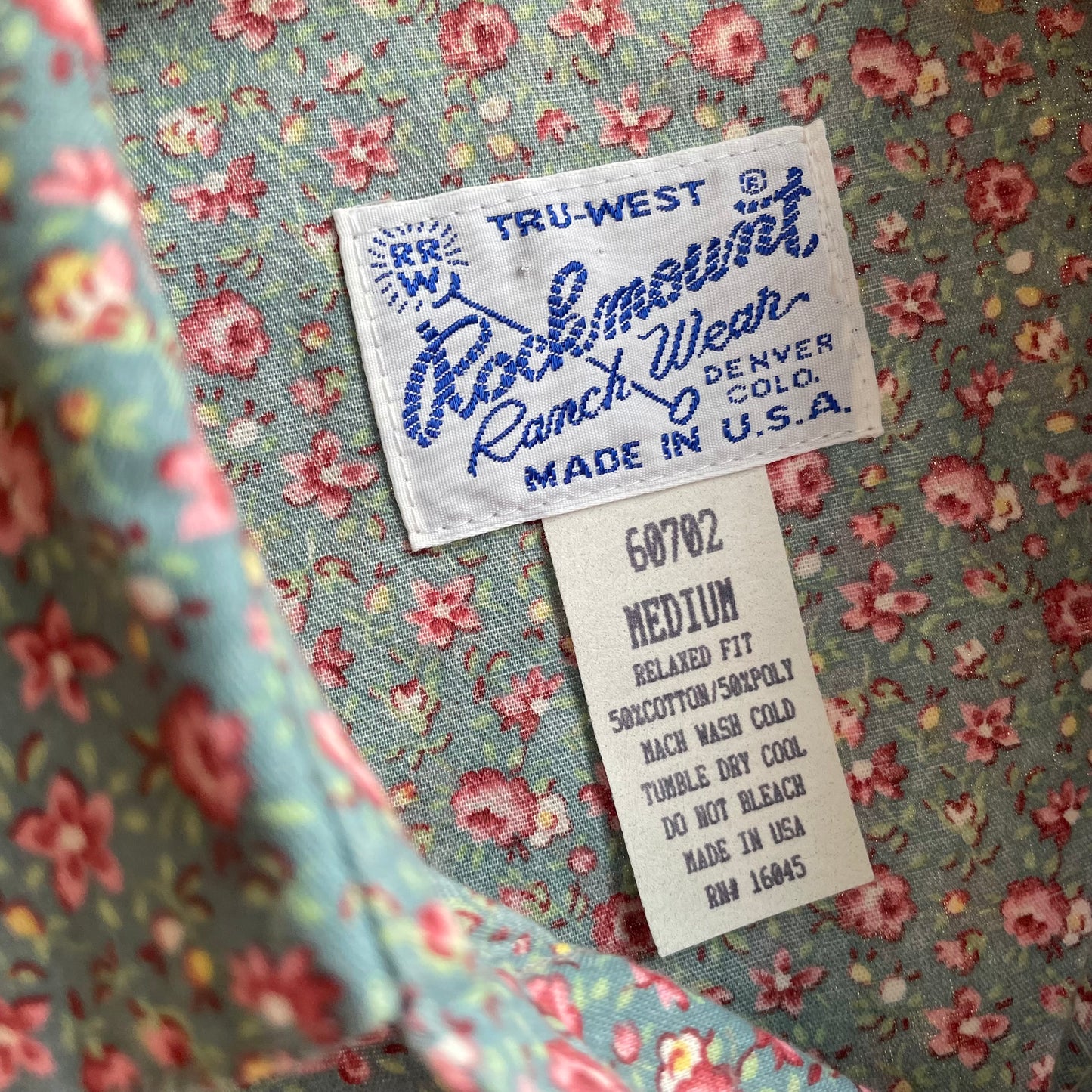 Floral Werstern Shirt Blue