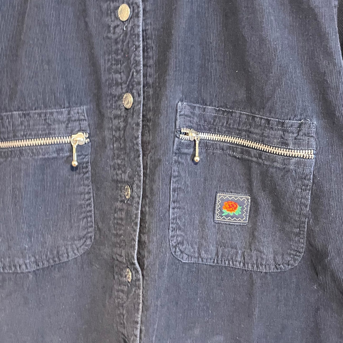 Courduroy Zip Pocket Shirt Navy