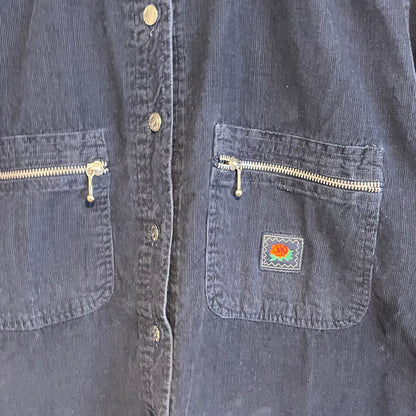 Courduroy Zip Pocket Shirt Navy