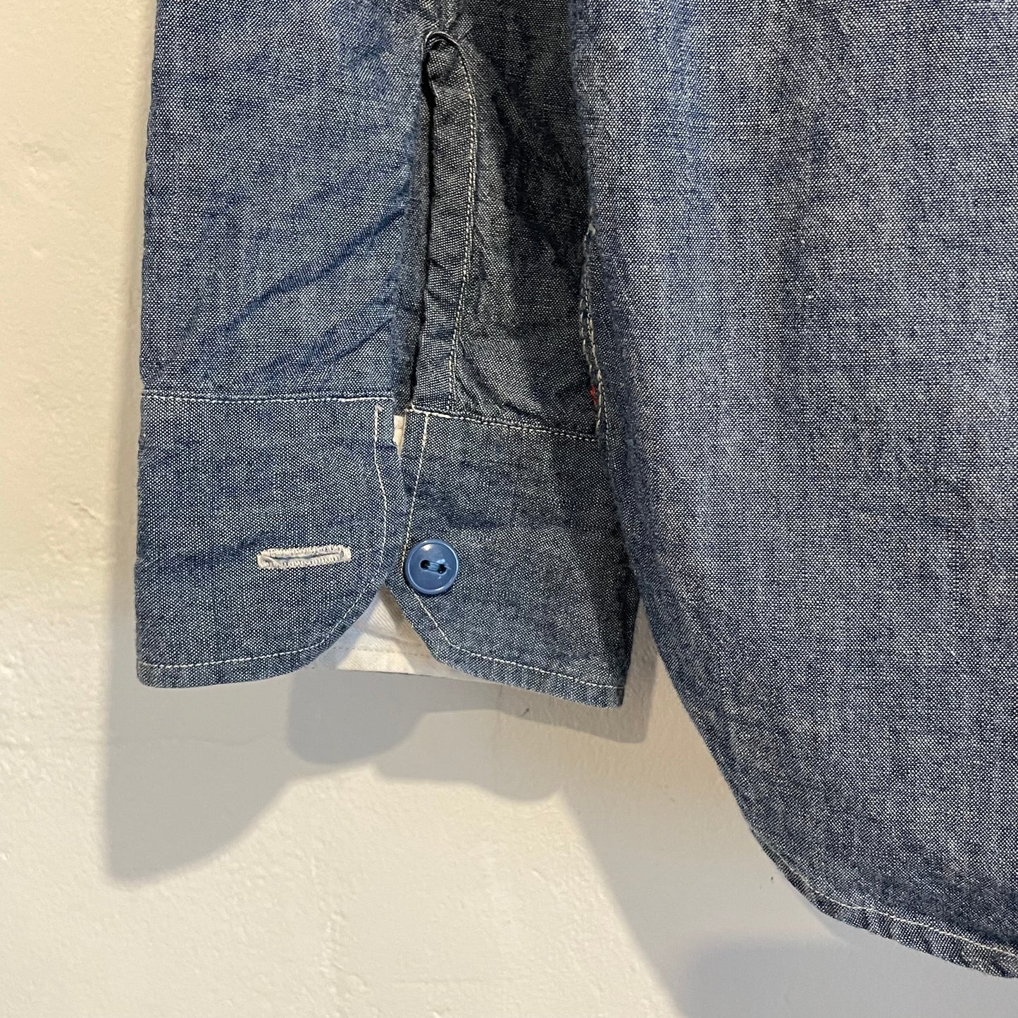 3-Pochet Chambray Shirt Blue