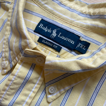 Stripe Shirt Short Sleeve Yellow