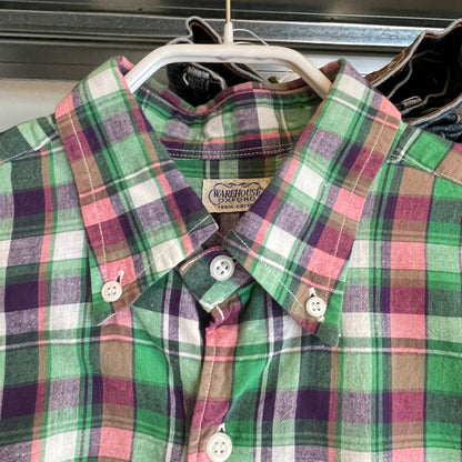 Plaid Button Down Shirt Multi Cotton