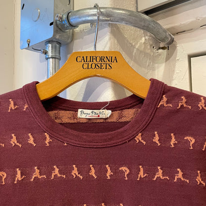 Running Print Pocket T-Shirt Burgundy