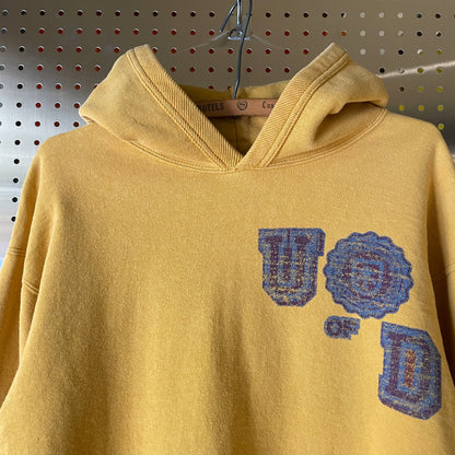 Distressed U of D Collegiate Hoodie Mustard Yellow