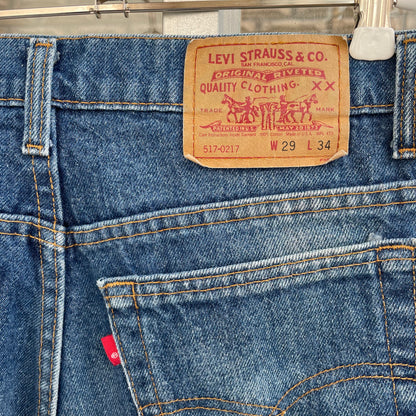 517-0217 Cutoff Denim Shorts Blue
