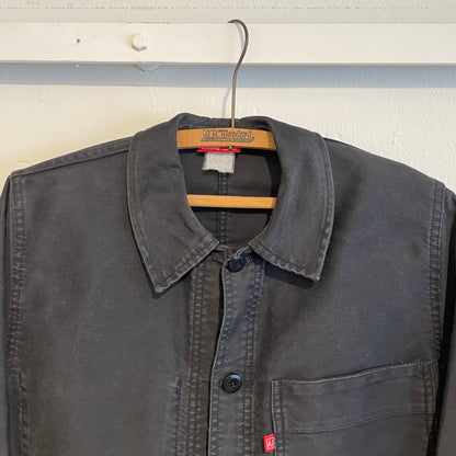 French Work Jacket Moleskin Black Washed