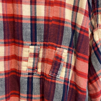 Classic Plaid Flannel Shirt Red Navy White