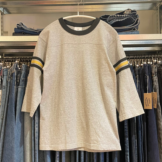 Double Stripe Ringer Tee Heather Grey