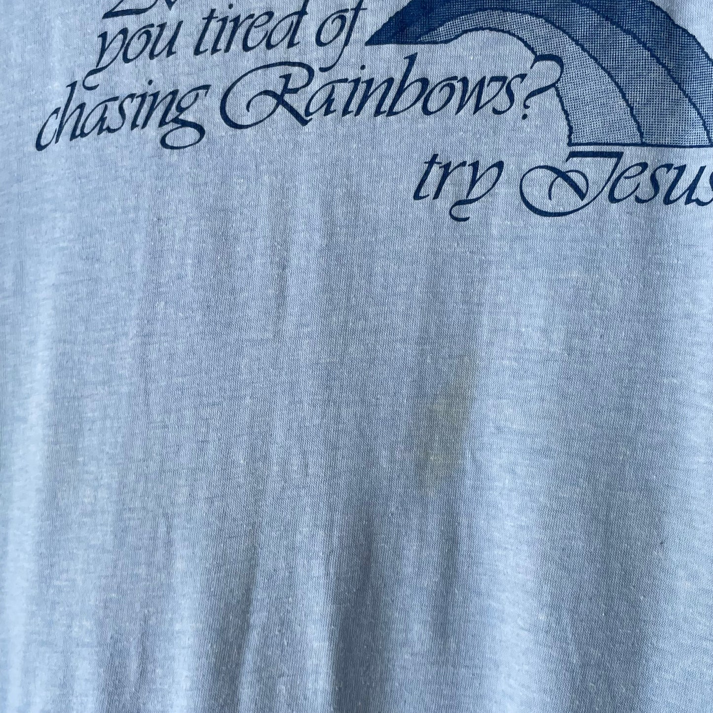 Chasing Rainbows Lettering T-Shirt Blue