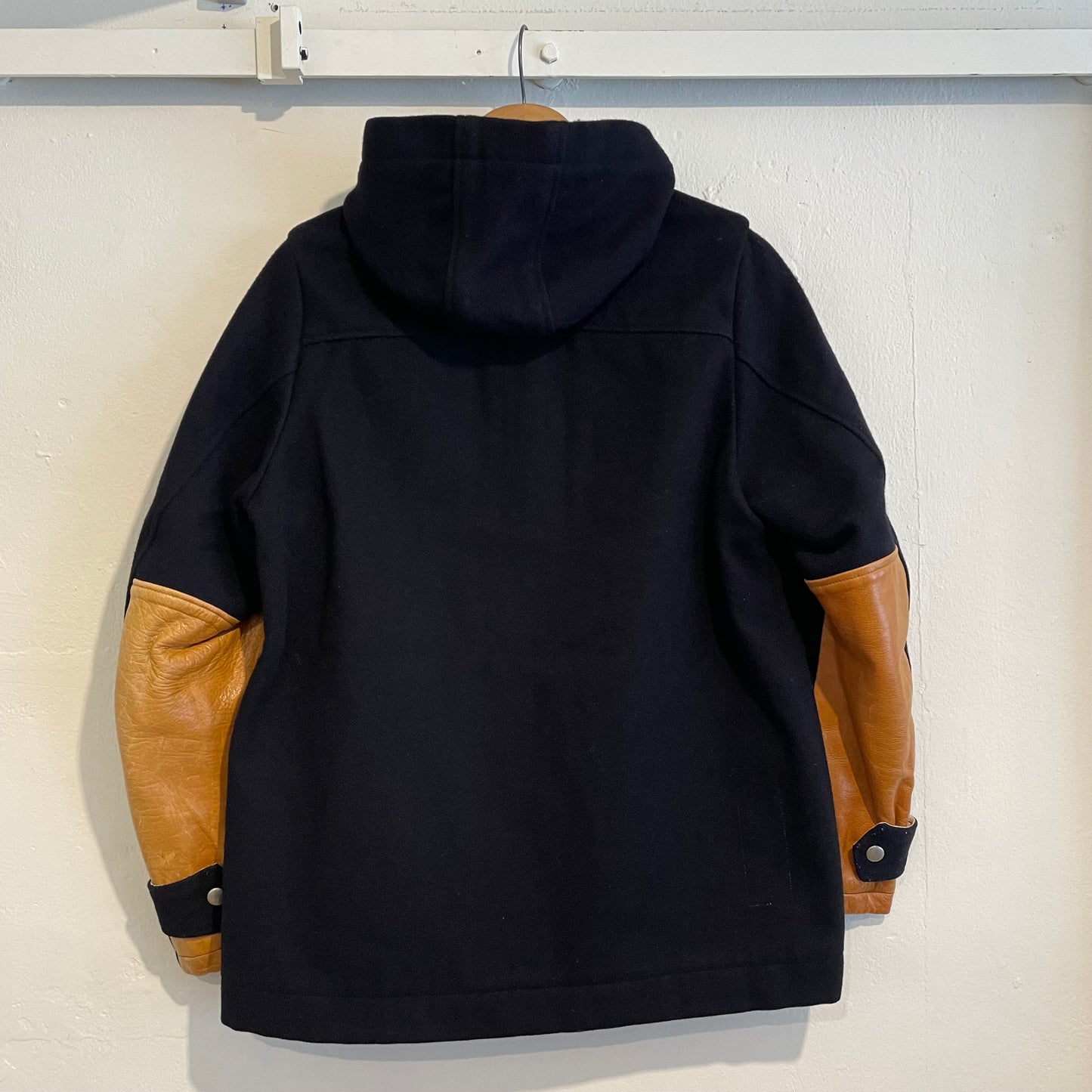 Melton Wool Hooded Jacket Black Waldes Zip