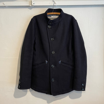 Military PeaCoat Wool Striped Lined Black