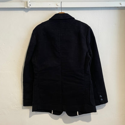 Work Jacket Black Mao Collar Moleskine