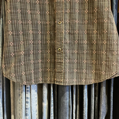 Plaid Western Shirt Black Short Sleeve