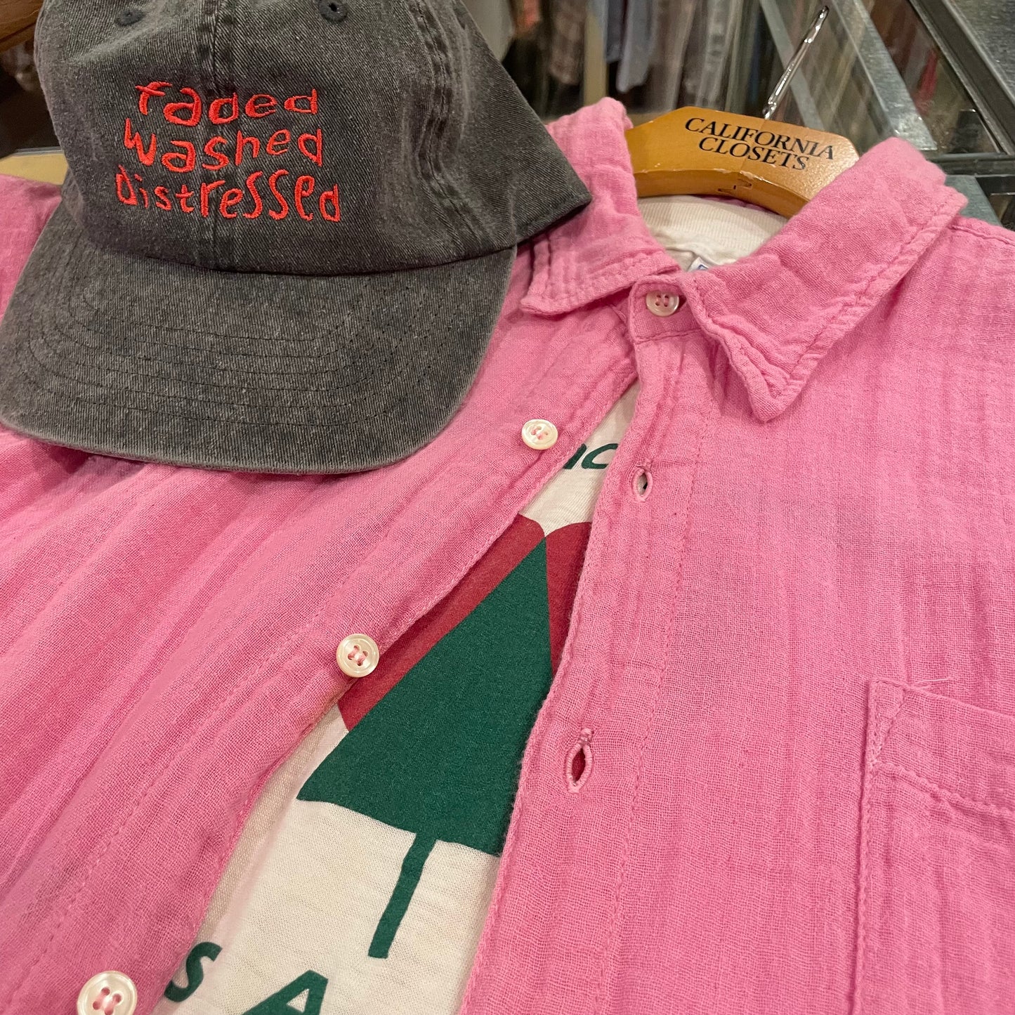 Gauze Short Sleeve Shirt Pink