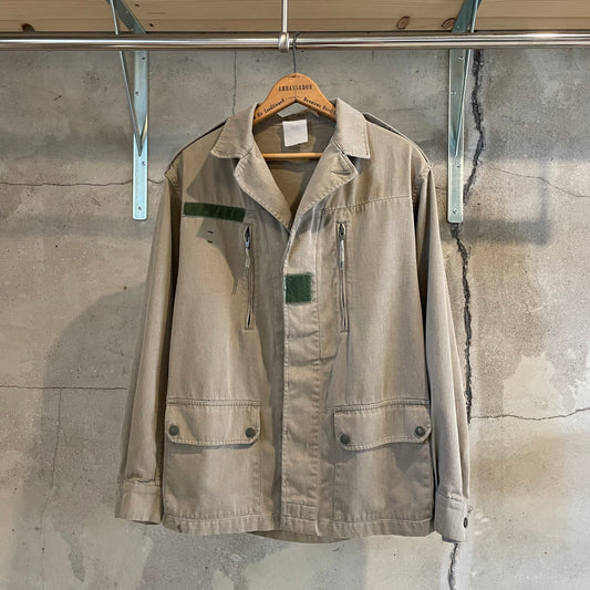 Bleached Zip Pocket Field Jacket Beige