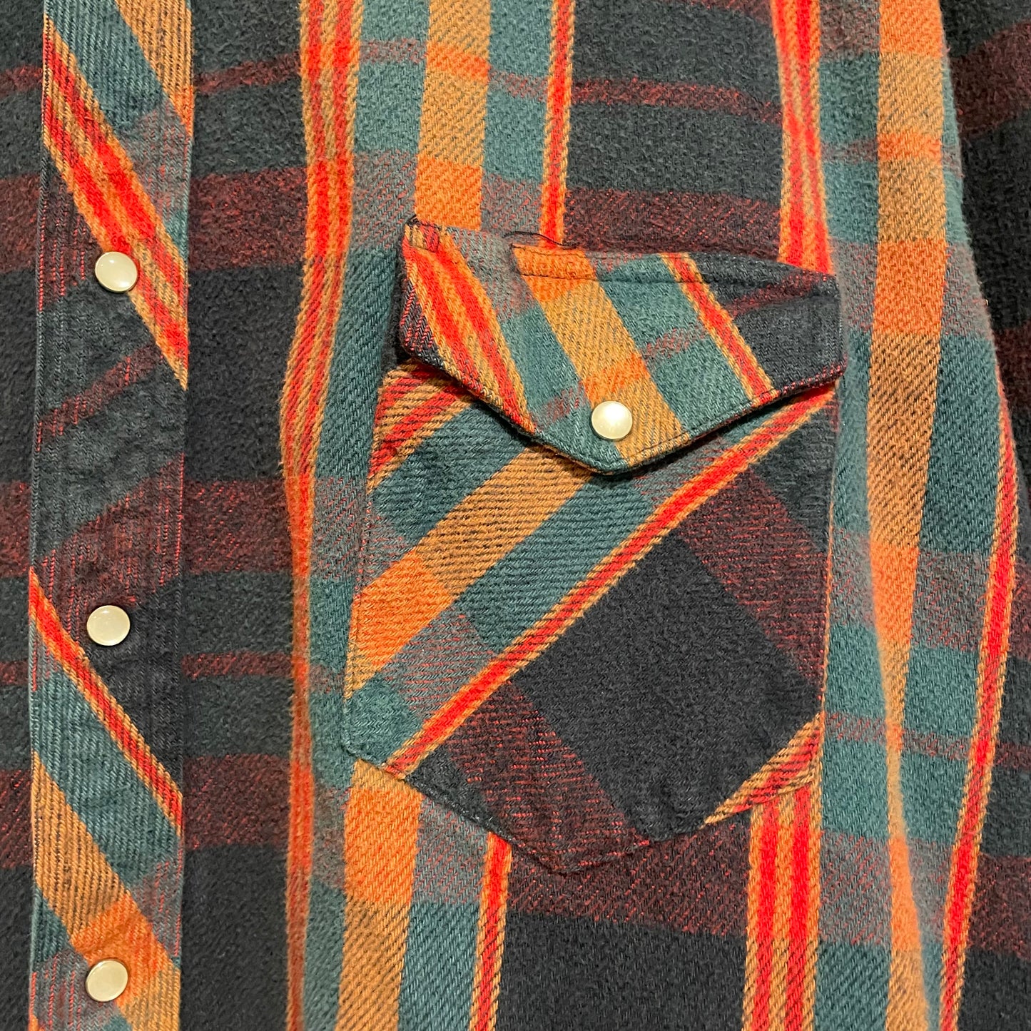 Pearl Snap Western Shirt Red/Navy