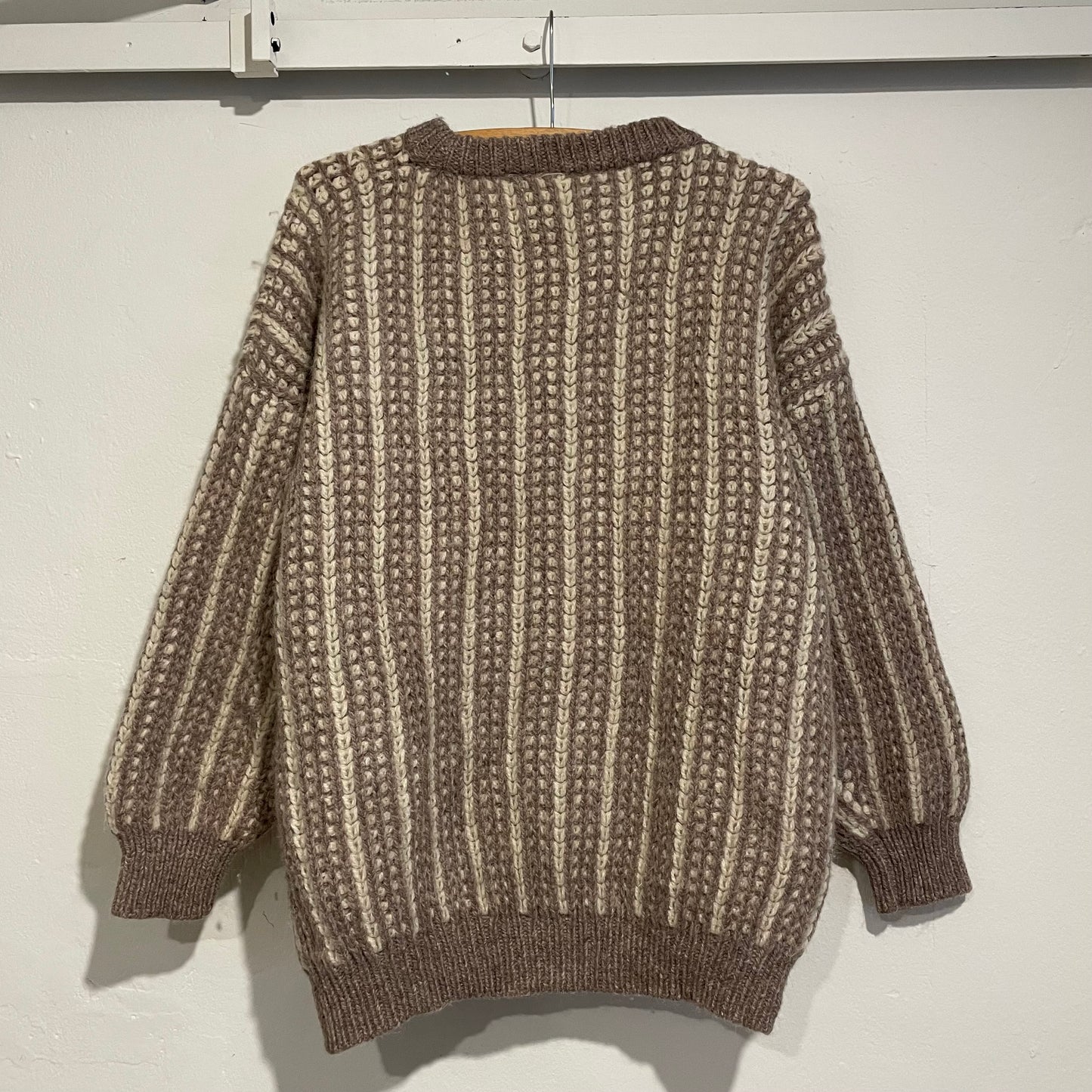 Pure Wool Knit Sweater Greige/Ivory