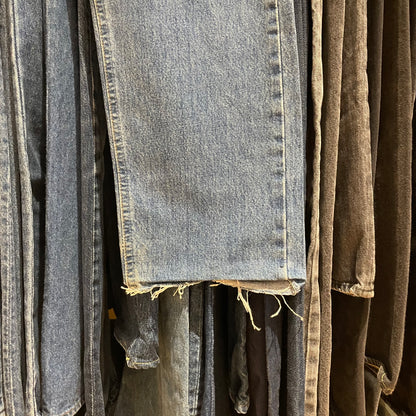Ring Spun Jeans Mid Wash Blue Cut Off Ideal Zip