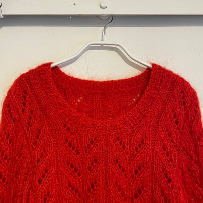 Loose Gauge Knit Sweater Red