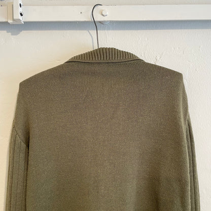 Panelled Knit Leather Zip Jacket