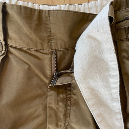 Pleated Cotton Shorts Brown