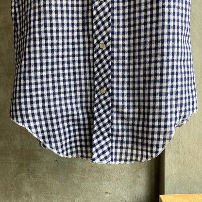 Check Western Short Sleeve Shirt Blue