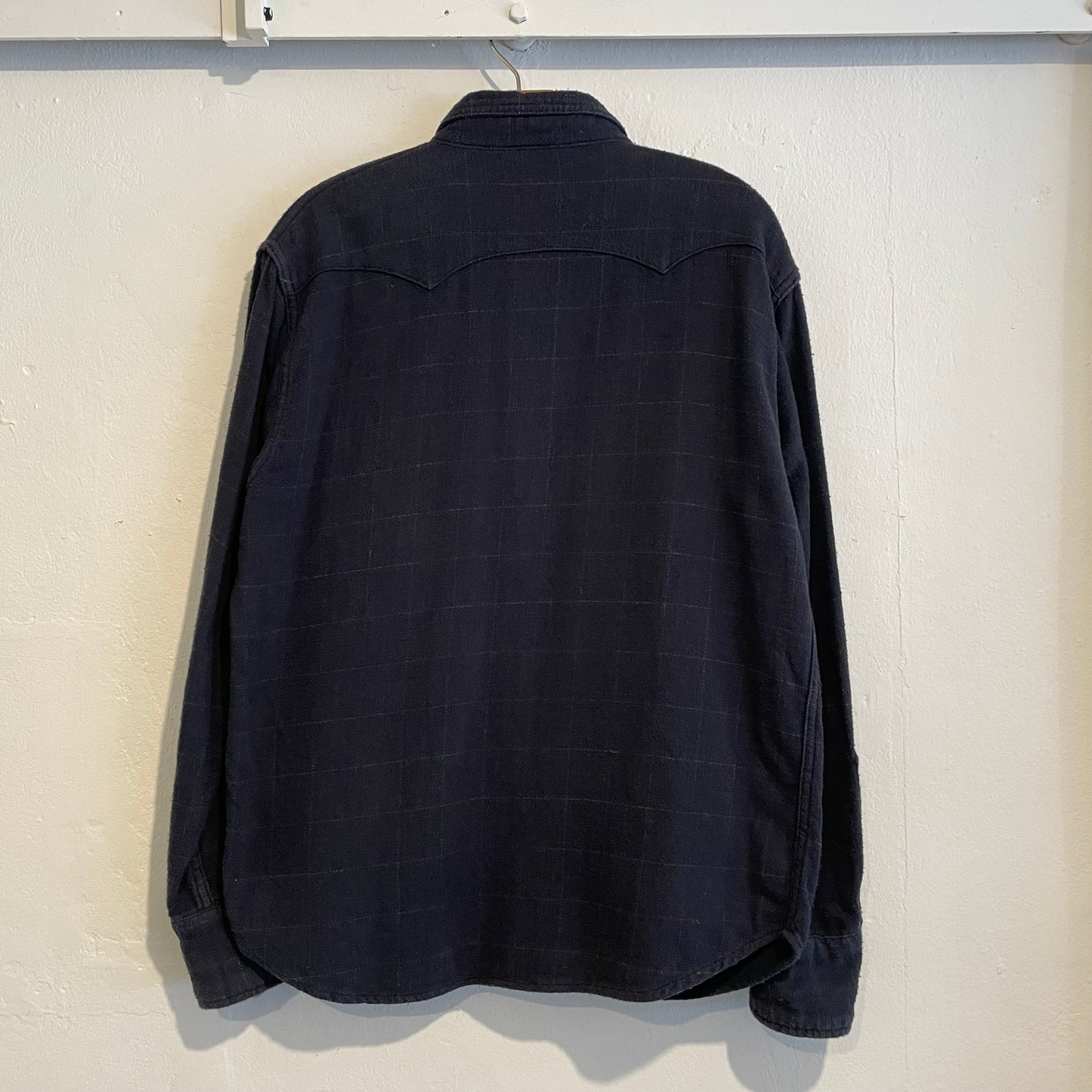 Plains Western Black Snap Button Shirt Heavy Cotton