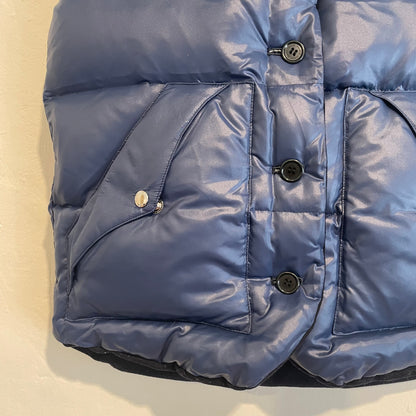 Snap-Front Puffer Vest Navy Reversible