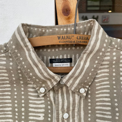 Geometric Shirt Short Sleeve Beige