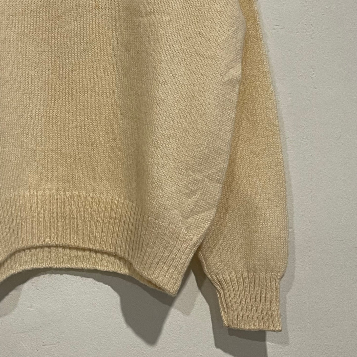 Shetland Wool Knit Sweater Ivory