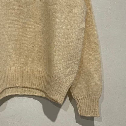 Shetland Wool Knit Sweater Ivory