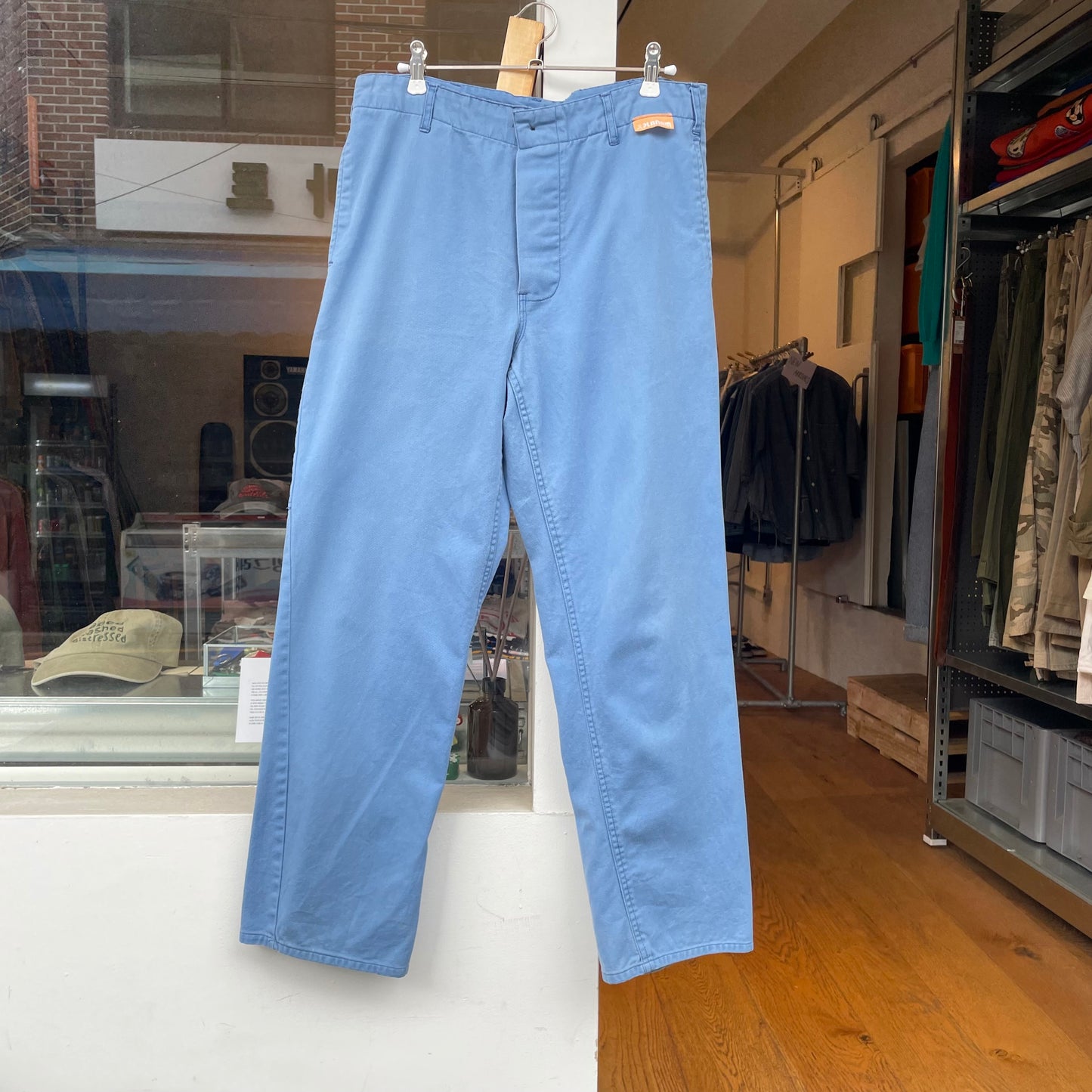 Bleached French Work Pants Blue