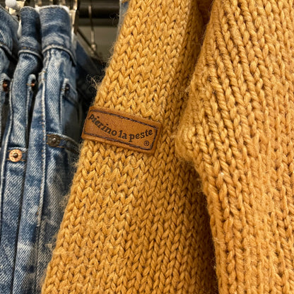 Chunky Knit Zip Cardigan Camel