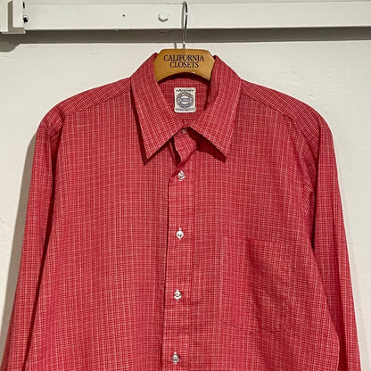 Polyester Cotton Checked Shirt Red
