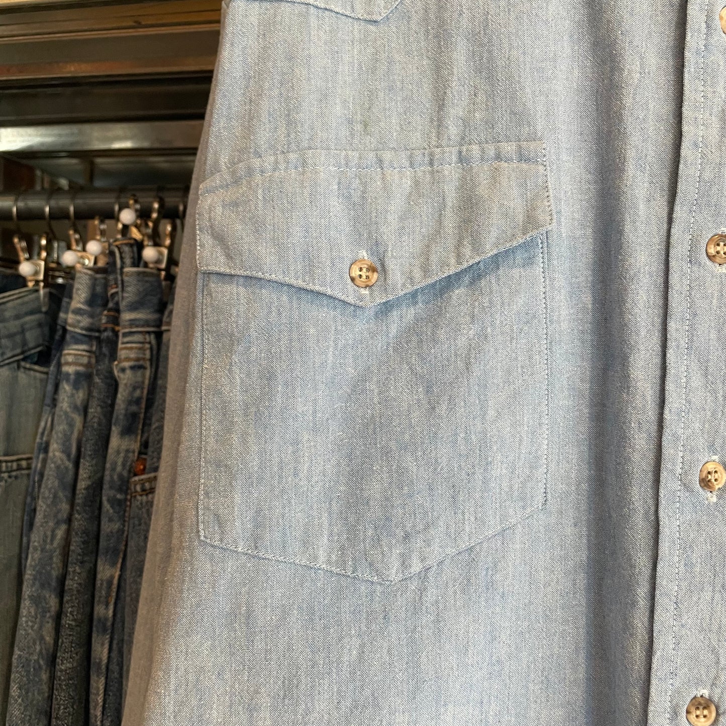 Chambray Western Shirt Blue
