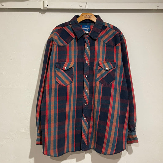 Pearl Snap Western Shirt Red/Navy