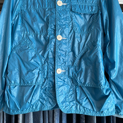 Lightweight Hooded Nylon Jacket Blue Pertex