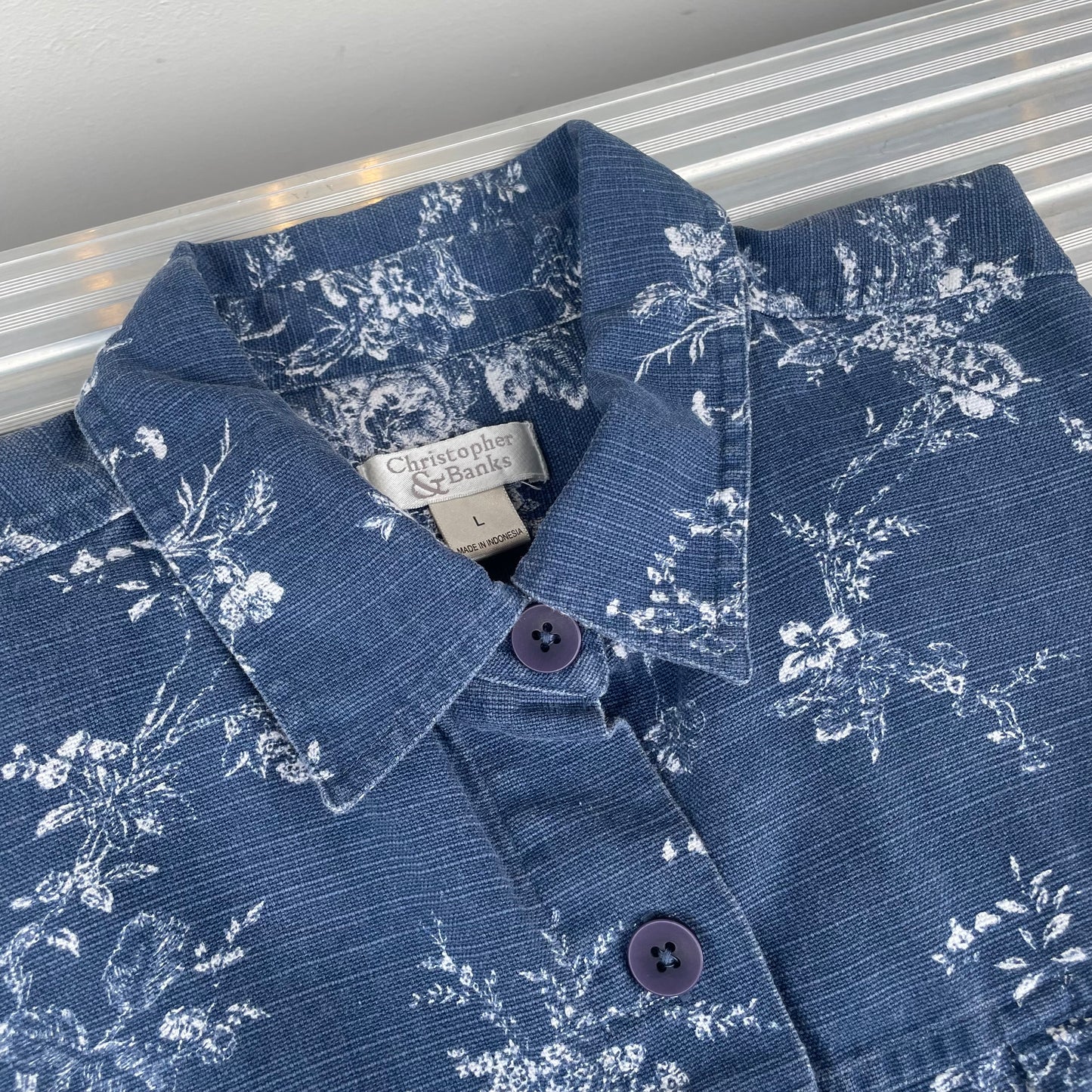 Floral Print Jacket Navy