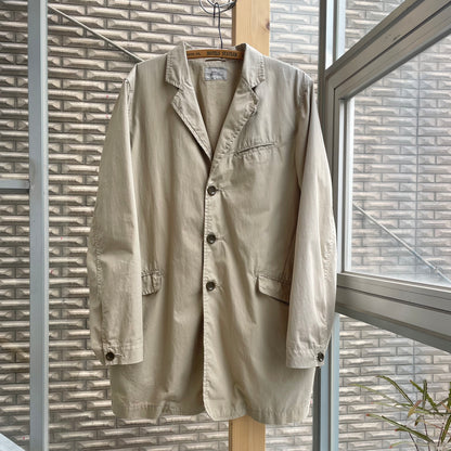 Cotton/Nylon Long Coat Beige