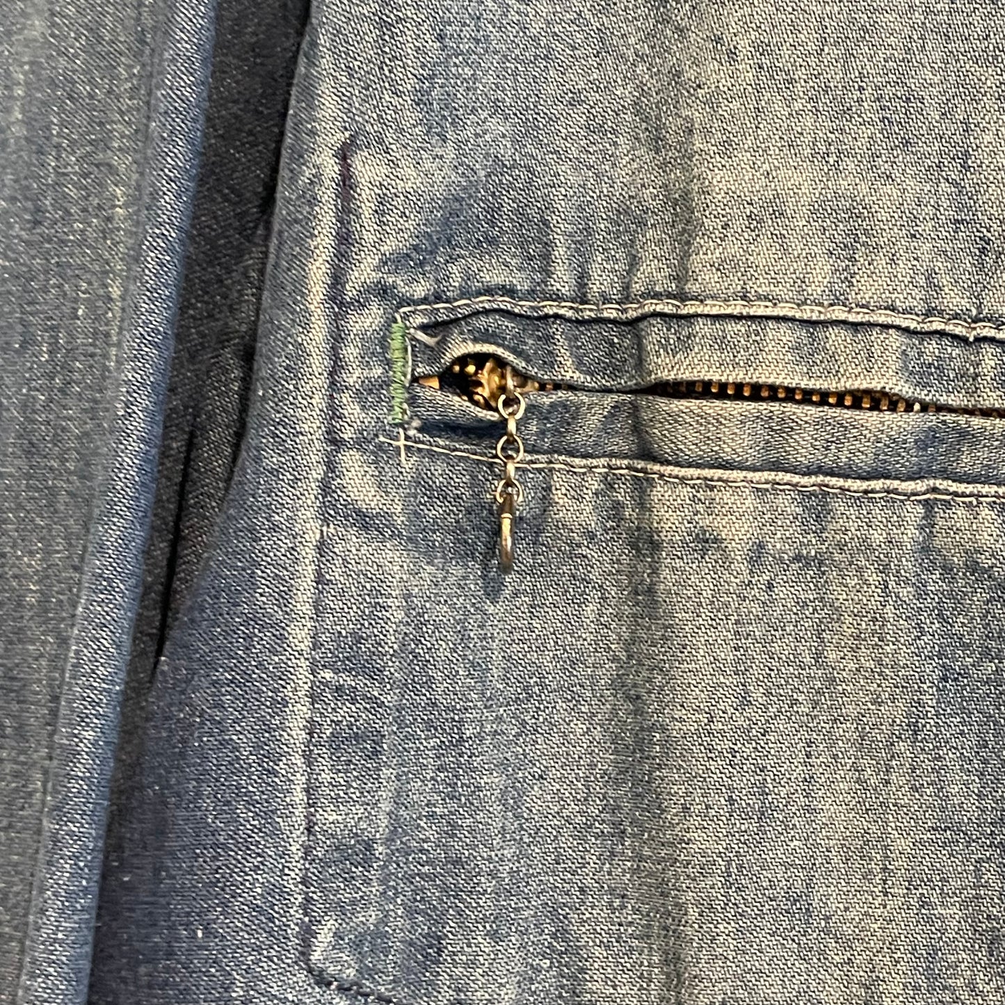 Faded Denim Jacket w/Ideal Zipper