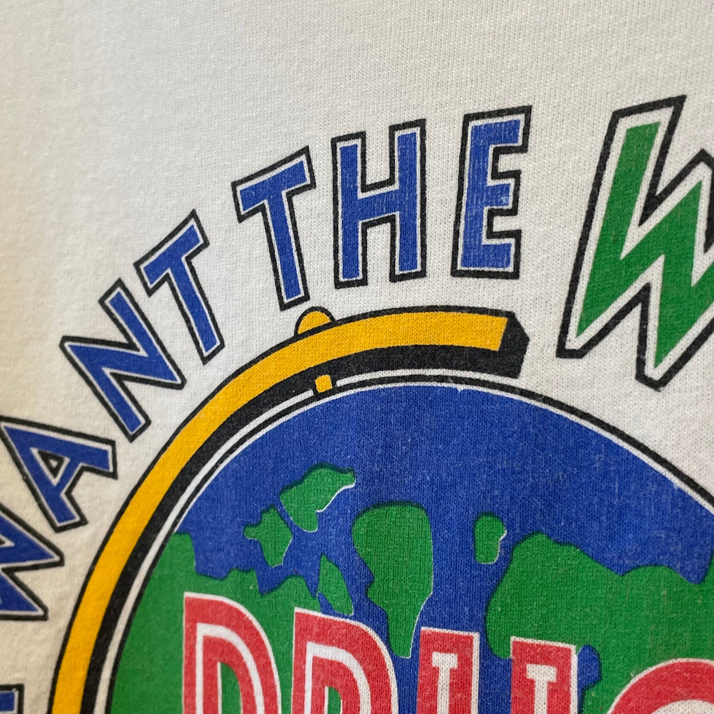 Drug Free Globe T-Shirt White