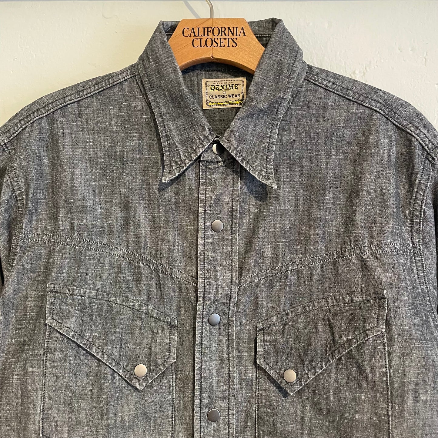 Black Denim Western Shirt Washed